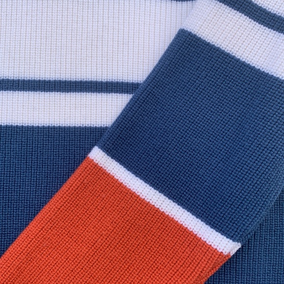 Eleventy blue Wool Sweater color block button sleeve - Picture 4 of 14